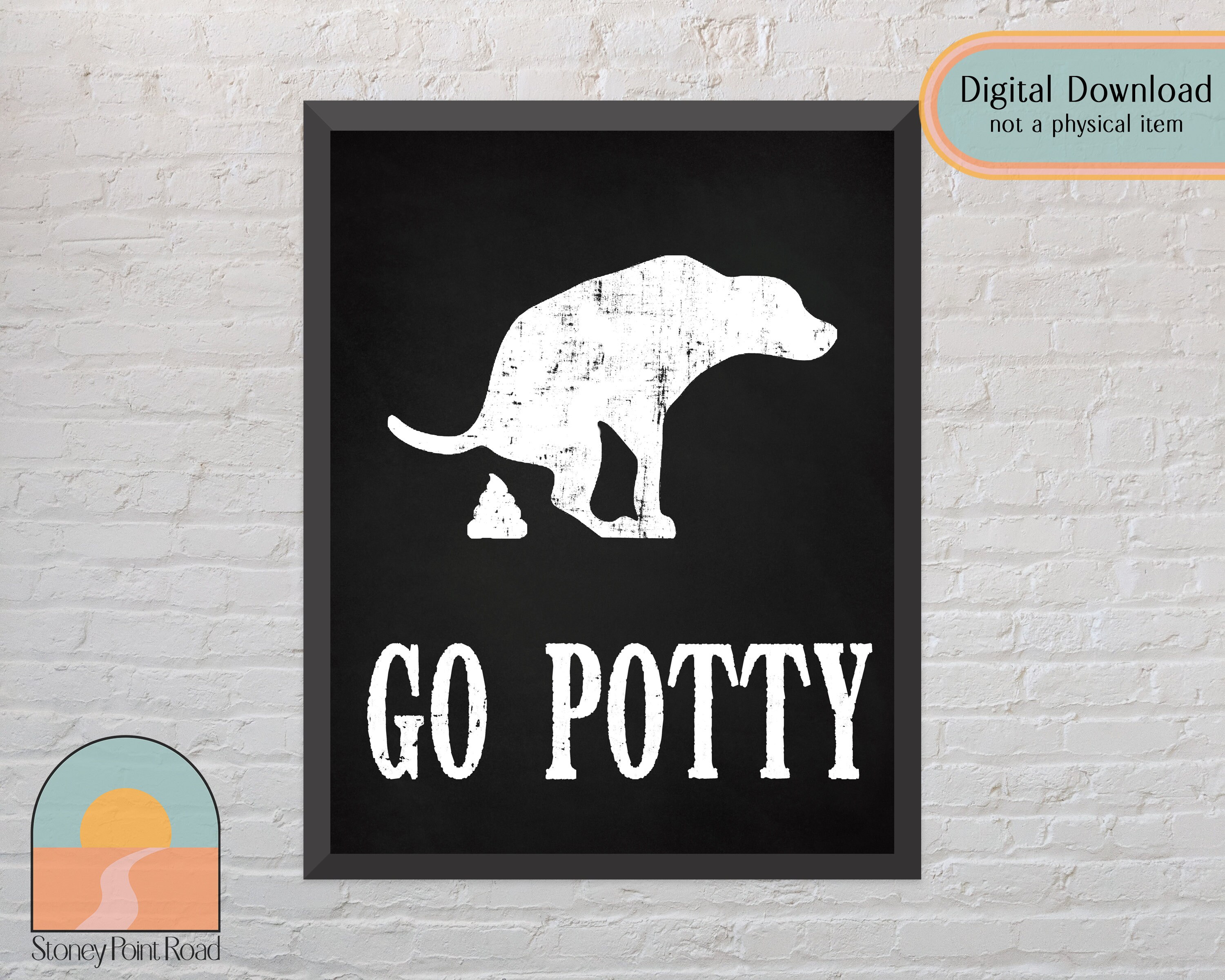 Dog Bathroom Decor Funny Wall Art Dog Lover Dog Artwork Digital