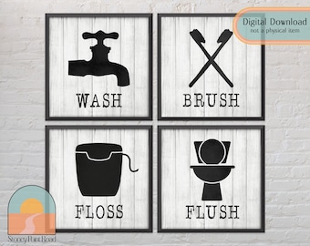 Bathroom wall decor | farmhouse decor | bathroom decor | bathroom wall art | digital download | rustic home decor | digital prints | decor