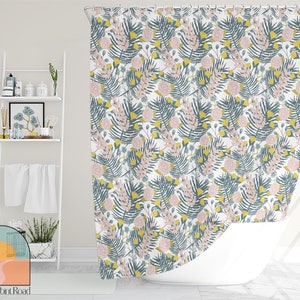 Colorful Floral Shower Curtain | Botanical Bathroom Decor | Boho Shower Curtain | Girls Bathroom Decor