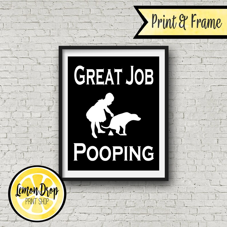 Dog Bathroom Wall Decor Dog wall art Funny Bathroom Signs Etsy