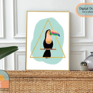 Tropical Bird Wall Art | Boho Wall Décor | Printable Art