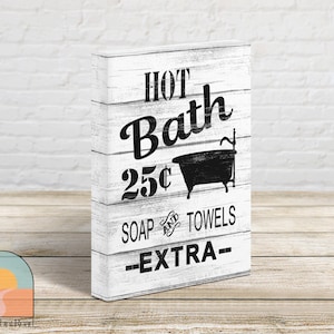 Bathroom wall decor | farmhouse decor | wall art | rustic home decor | shabby chic | canvas wall art  | bathroom decor