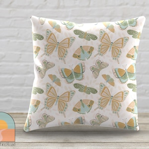 Boho Butterflies Throw Pillow Cover | Accent Pillow | Butterfly Décor | Girls Bedroom Décor | Nursery Decor