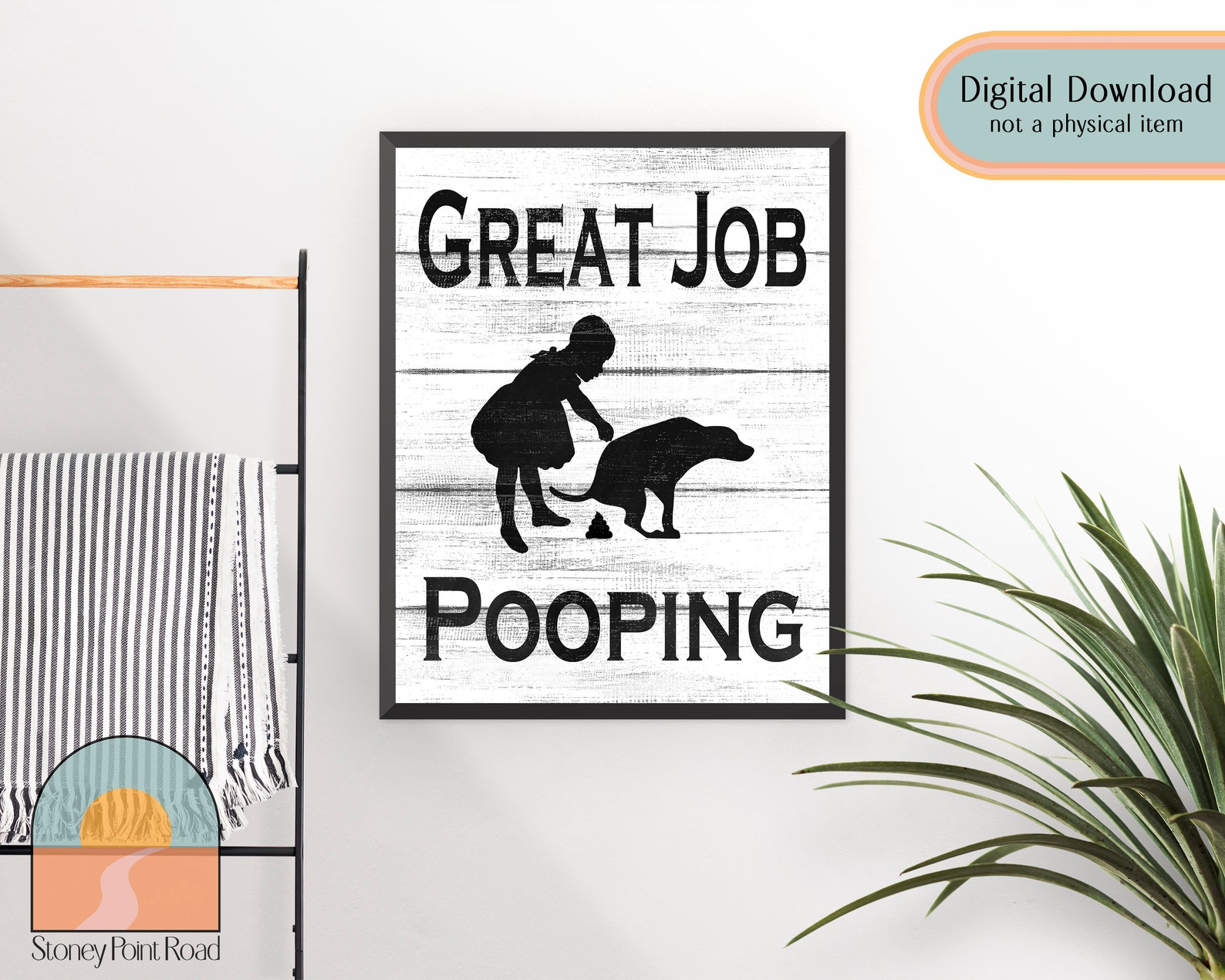 Great Job Pooping | Bathroom Wall Décor | Dog Décor | Funny Bathroom ...