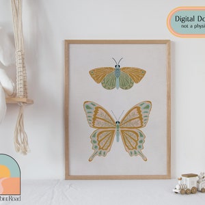 Bohemian Butterfly Wall Décor | Instant Download | Girl Nursery Décor | Nursery Wall Art | Butterflies | Boho Wall Decor | Butterfly Art