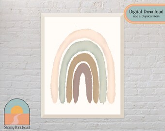 Rainbow Wall Decor | Boho Nursery | Watercolor Rainbow | Digital Download | Printable Wall Art | Rainbow Nursery Decor