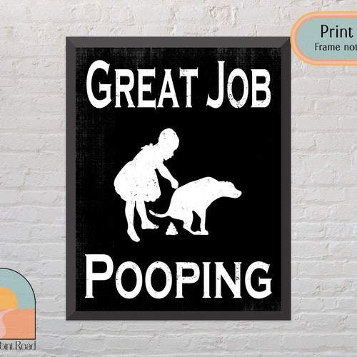 Dog Bathroom Decor Funny Wall Art Dog Lover Dog Artwork Etsy