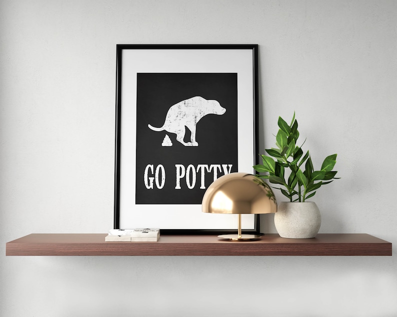 Dog Bathroom Decor Funny Wall Art Dog Lover Dog Artwork Etsy
