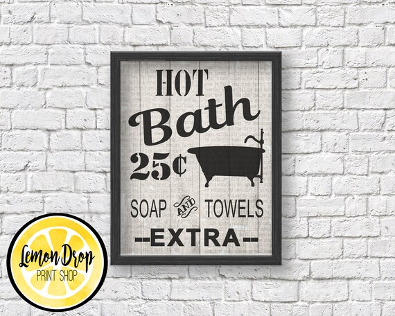 Bathroom Wall Decor Farmhouse Decor Wall Art Rustic Home | Etsy