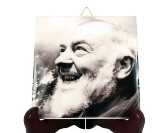 Padre Pio of Pietrelcina - St Pio gift idea - Saint Pio icon on tile - Saint Pio art - italian saints - Saint Padre Pio - Padre Pio icon