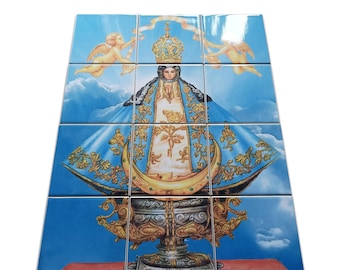 Catholic art - Our Lady of San Juan de los Lagos - Catholic gifts - Tile Mural - Religious Wall Art - Nuestra Señora de San Juan del Valle