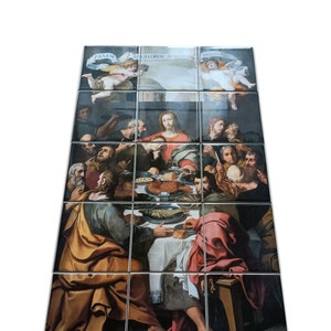 The Last Supper - Religious Wall Art - Tile Mural - 2 sizes available - Religious Art - Catholic Gift Idea - Religious Home Decor - Jesus