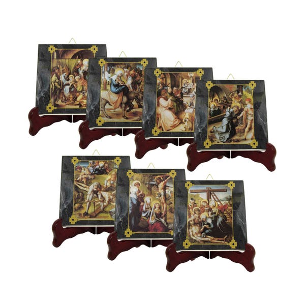 The Seven Sorrows of the Blessed Virgin Mary - 7 tiles collection - religious paintings by Albrecht Dürer - Virgin Mary art - catholic gifts