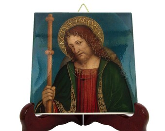 Saint James the Greater Icon: Handmade Catholic Ceramic Tile