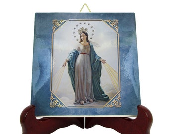 Our Lady of the Miracle of Rome - Catholic icon on tile handmade in Italy - Madonna del Miracolo - catholic gifts - Virgin Mary icons - holy