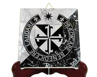 Order of Preachers - Dominican Order Coat of Arms - Ceramic Tile - Dominicans - Religious Art - Catholic Gifts - Ordo Praedicatorum