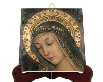 Catholic gifts - The Blessed Virgin Mary by Pinturicchio - religious icon - tile art - devotional - religious gifts - holy art - devotion