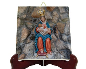 Our Lady of La Leche - catholic icon on tile - Virgin Mary icons - Our Lady of the Milk and Good Delivery - catholic gifts - religious art