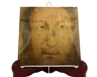 Manoppello Image - religious icon on tile - Holy Face of Jesus - catholic gifts - catholic icons - Jesus Christ - Volto Santo - Religious