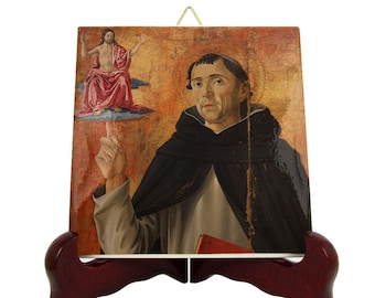 Saint Vincent Ferrer Icon: Catholic Saints Art on Ceramic Tile