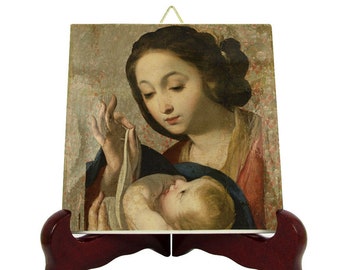 Madonna and Child - Holy Icon on tile handmade in Italy - Virgin Mary - Catholic gifts - Mother Mary - Catholicism - Ave Maria