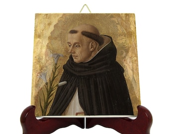 Catholic gifts - Saint Dominic of Guzman - religious icon on tile - catholic saints - Dominican - Dominicans - OP - St Dominic icon