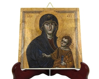 Religious gifts - Salus Populi Romani - Virgin Mary icon on tile - Religious icons - Catholic gift ideas - Holy Art - Virgin and Child