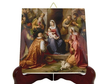 The Nativity Ceramic Tile: Handmade Catholic Religious Icon