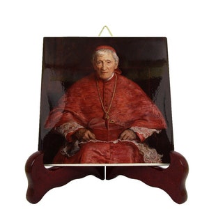 Blessed John Henry Newman - Catholic Saints serie - Religious icon on ceramic tile handmade in Italy - Cardinal Newman
