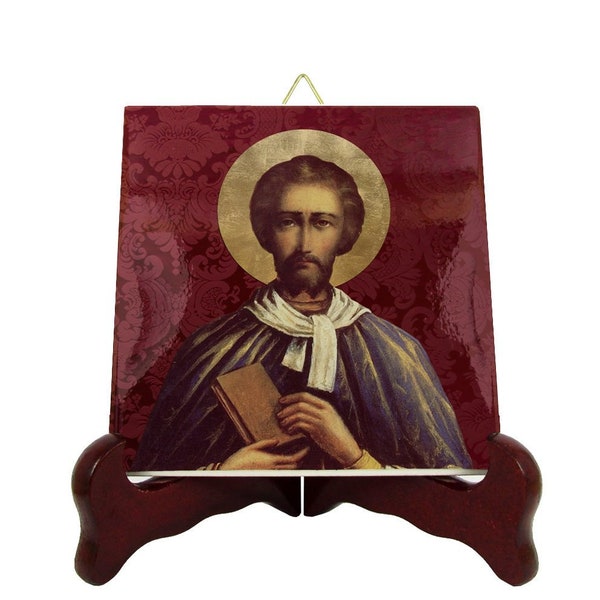 Catholic Saints serie - Saint Justin Martyr - icon on tile - St Justin Martyr - Saints Art - Confirmation gifts - Communion gifts