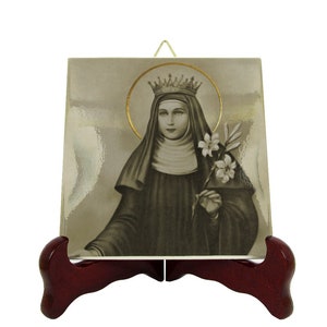 Saint Patricia of Naples - decorative ceramic tile - handmade in Italy - Patricia of Constantinople - catholic saints - Catholic gift ideas