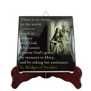 Catholic Saints Quotes - St Bridget of Sweden - ceramic tile - Saint Bridget icon on tile - catholic quote - inspirational quotes