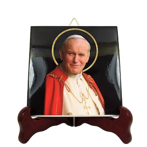 Catholic saints - Saint John Paul II - icon on tile - St John Paul II - Karol Wojtyla - Saint Pope John Paul II - Saint Karol Wojtyla