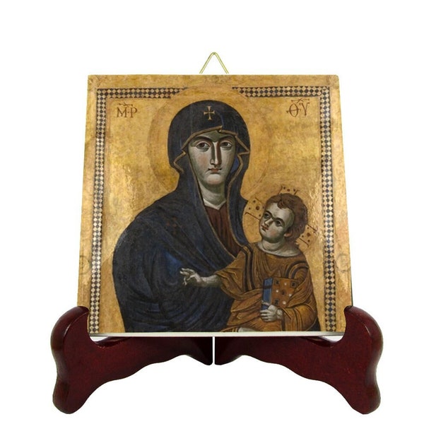 Religious gifts - Salus Populi Romani - Virgin Mary icon on tile - Religious icons - Catholic gift ideas - Holy Art - Virgin and Child