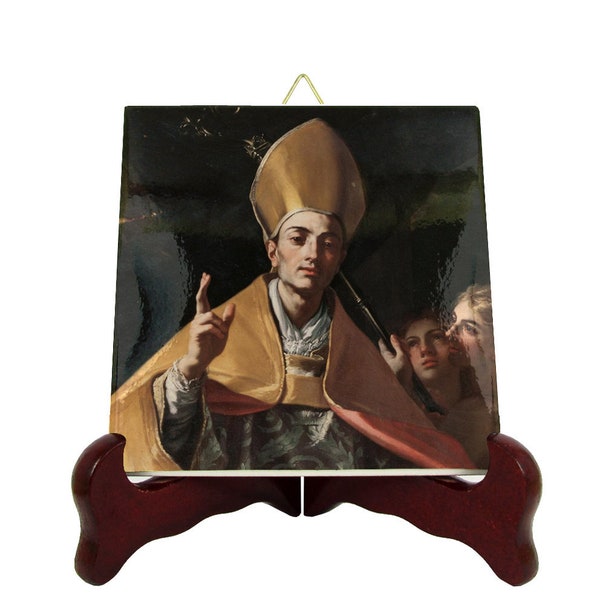 Catholic Saints serie - Saint Januarius icon on ceramic tile - St Januarius - San Gennaro - Saints art - Patron Saint of Naples