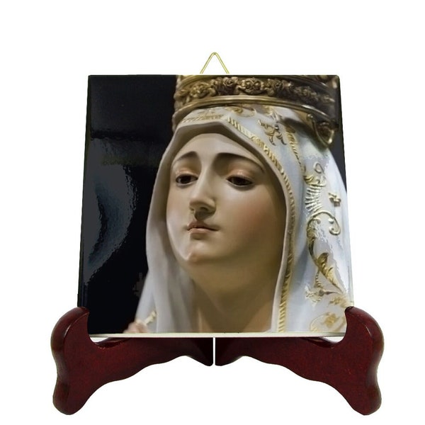Catholic gifts - The Blessed Virgin of Fatima - Our Lady of Fatima icon on ceramic tile - Catholic icons - Madonna of Fatima - Religious art