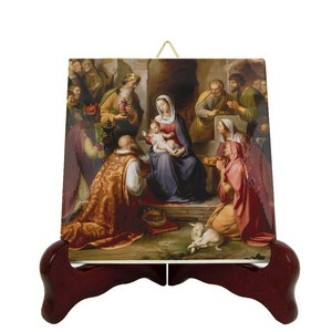 Christmas gifts - The Nativity - Catholic gifts  - religious art - christian icon on tile  - religious gifts - religious catholic - holy art
