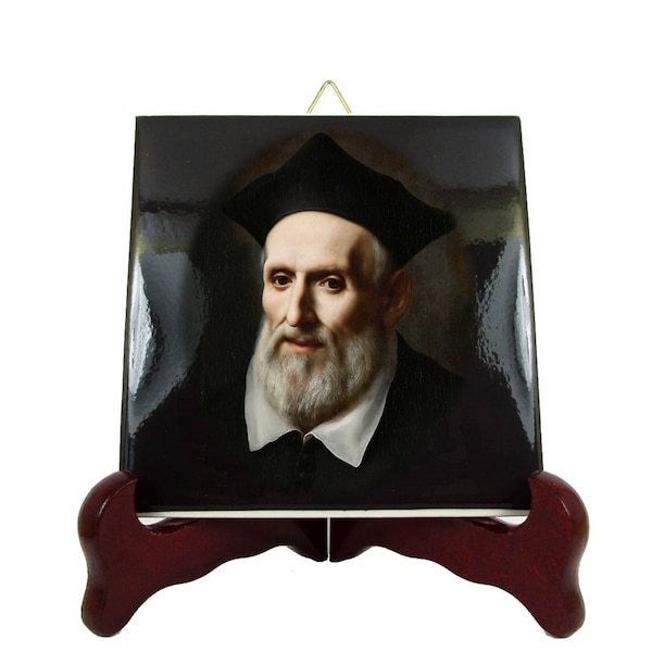 Saint Philip Neri - Catholic Saints serie - St Philip Neri icon on tile - Third Apostle of Rome - Congregation of the Oratory italian saints