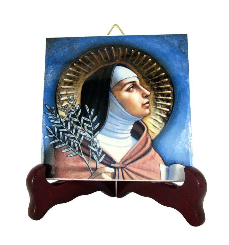 Catholic saints, Saint Clare of Assisi, St Clare icon on tile, Santa Chiara, St Clare of Assisi, italian saints, St Claire, St Clair image 3