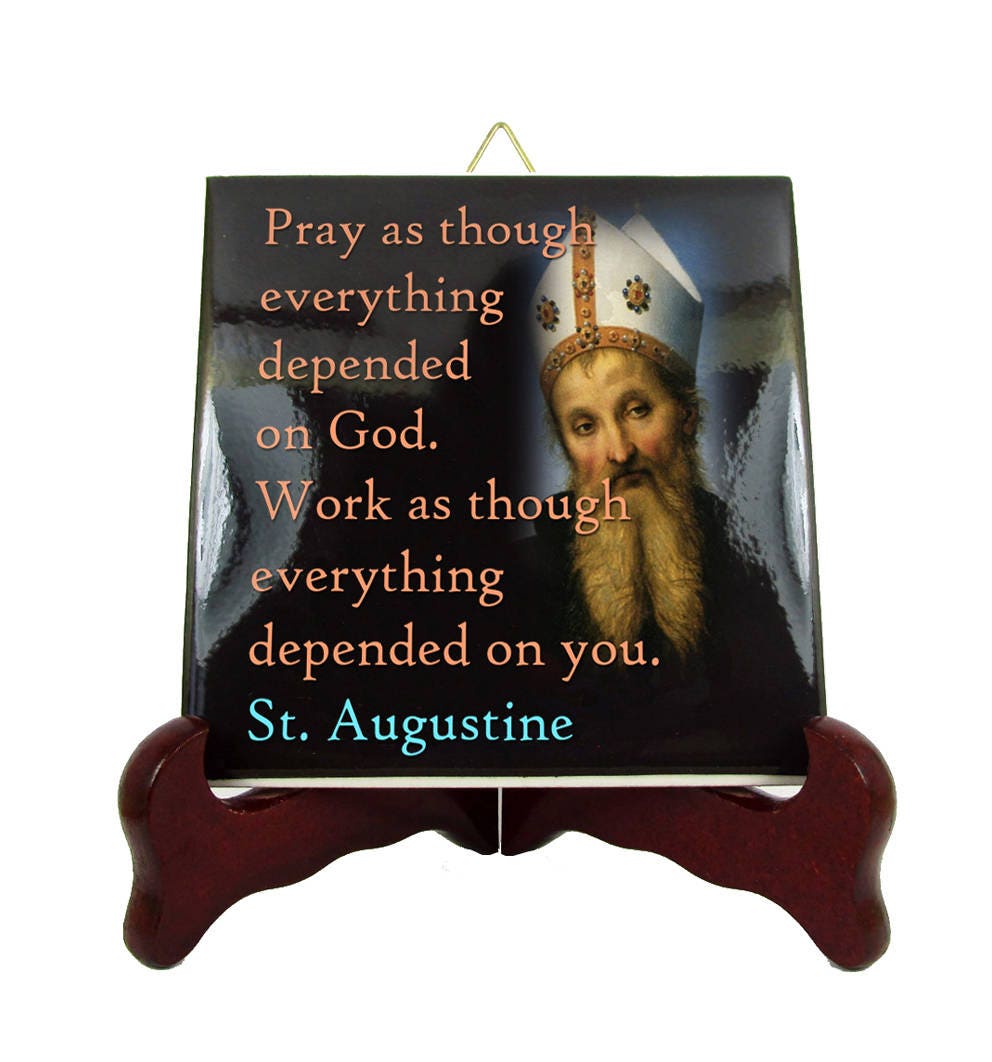 Catholic Saints Quotes St Augustine Ceramic Tile Etsy
