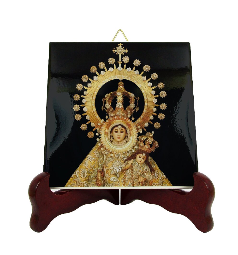 Our Lady of the Most Holy Rosary Icon on Tile Our Lady of | Etsy