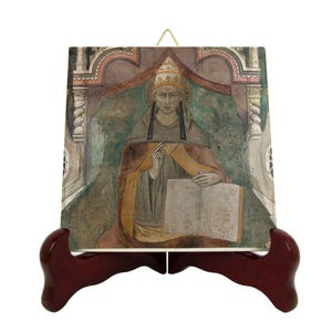 Pope Saint Celestine V - decorative ceramic tile - handmade in Italy - Pope Celestine V - catholic saints - Saint Celestine V