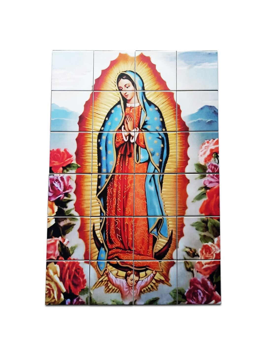 Our Lady of Guadalupe Tile Mural | Catholic Gift | Religious Wall Art ...