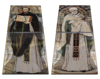 Sts Cyril and Methodius Ceramic Wood Icons: Handmade Orthodox Art