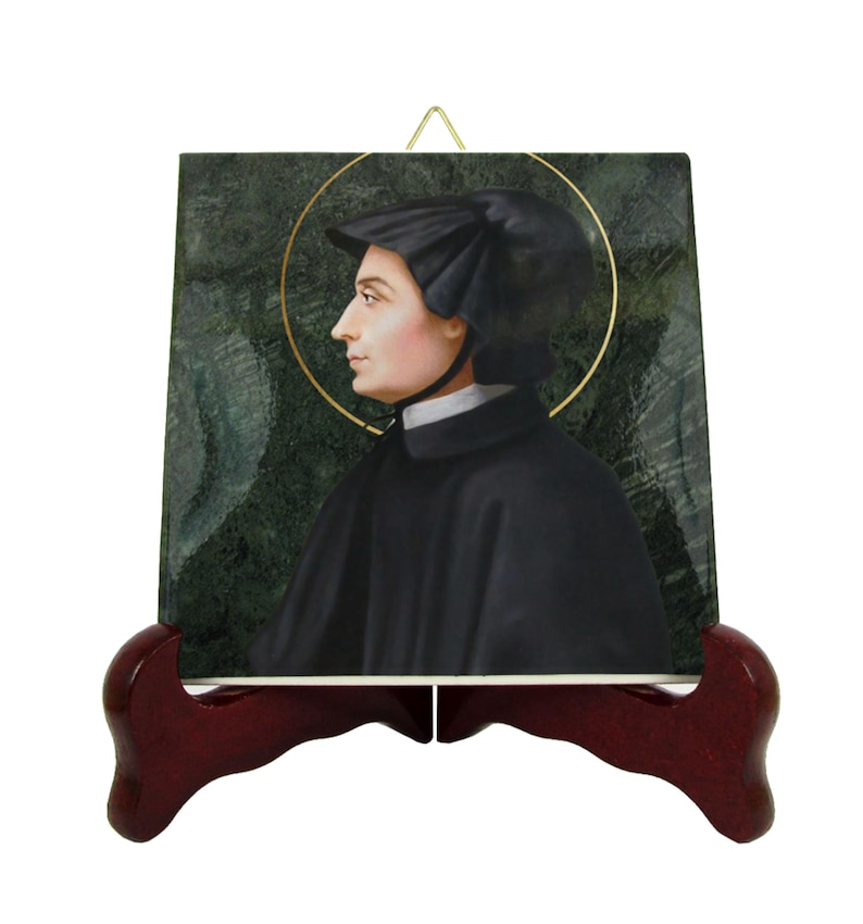 St Elizabeth Ann Seton religious icon on ceramic tile - gift for catholic - christian tile art - catholic saints serie - Saint Elizabeth Ann