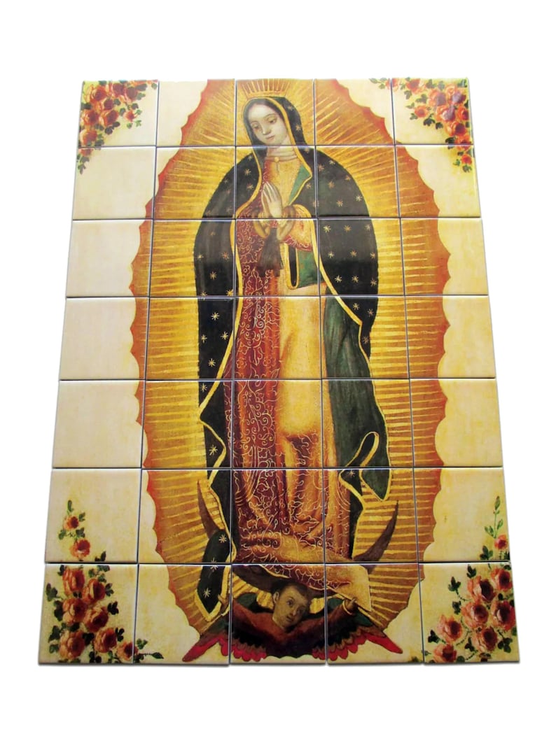 Our Lady of Guadalupe Ceramic Tile Mural: Catholic Wall Art - Etsy