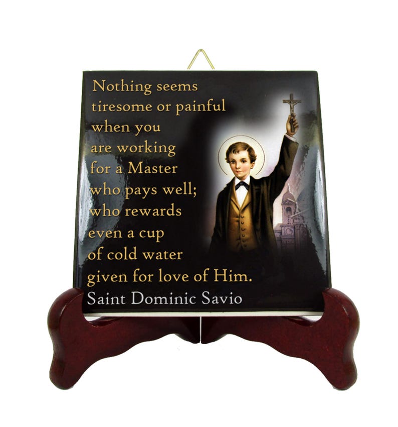 Saint Dominic Savio Ceramic Tile: Catholic Inspirational Quote - Etsy