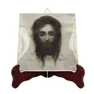 Holy Face of Jesus Tile: Catholic Religious Plaque, Handmade in Italy