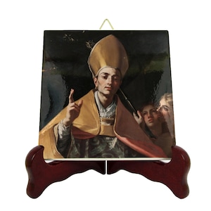 Saint Januarius Icon: Catholic Saints Art on Ceramic Tile