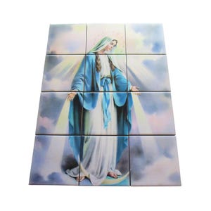 Our Lady of Graces Mosaic Tile Mural, Stunning Handmade Art for Wall or Floor, Great Gift for Religious Friends - Virgin Mary icons